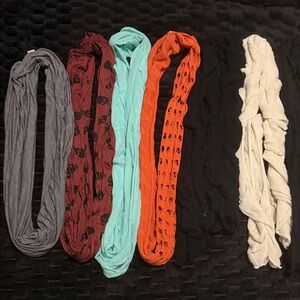 Set of Five Stylish Scarves